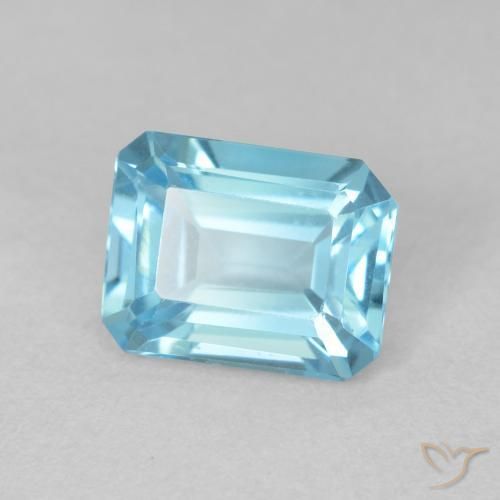 Topazio Blu svizzero naturale da 1.89 ct, Ottagonale / Taglio smeraldo, VVS