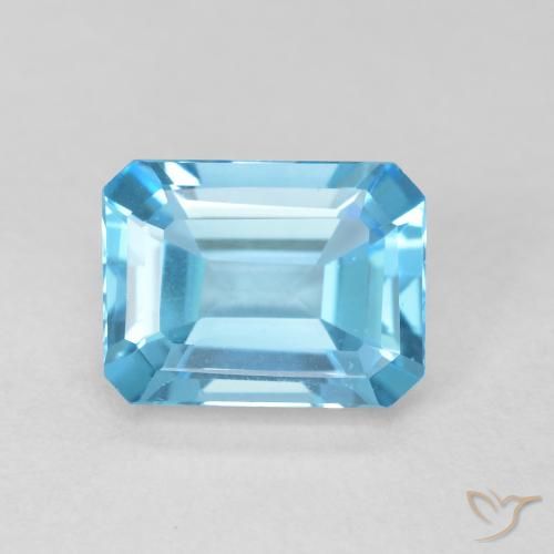 2.01ct Naturale Blu svizzero Topazio, Taglio smeraldo, Traslucido