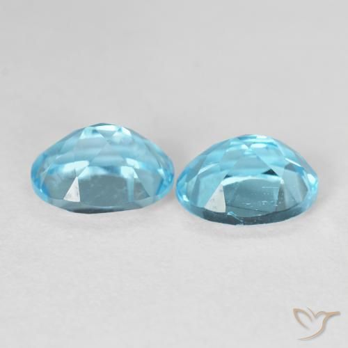 Gemme di Topazio Celeste naturale da 4.90 ct, Ovale, VVS-VS