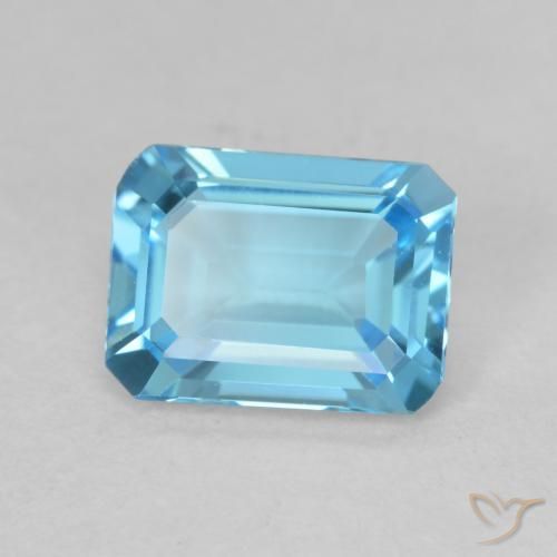 Topazio Blu svizzero naturale da 1.74 ct, Ottagonale / Taglio smeraldo, VVS