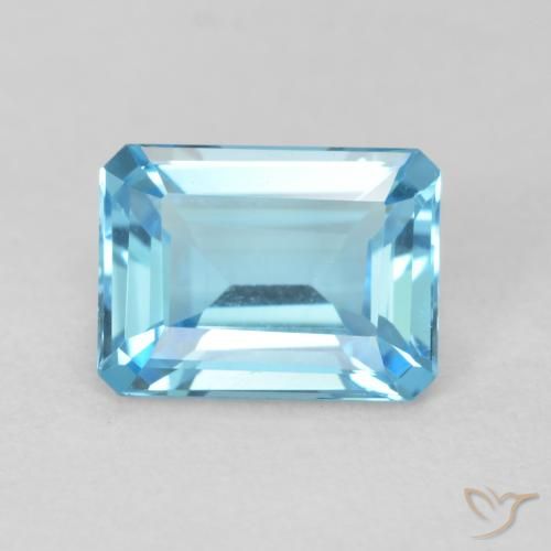 Topazio Blu svizzero naturale da 1.81 ct, Ottagonale / Taglio smeraldo, VVS