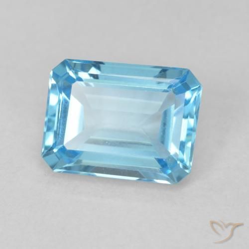 Topazio Blu svizzero naturale da 1.77 ct, Ottagonale / Taglio smeraldo, VVS