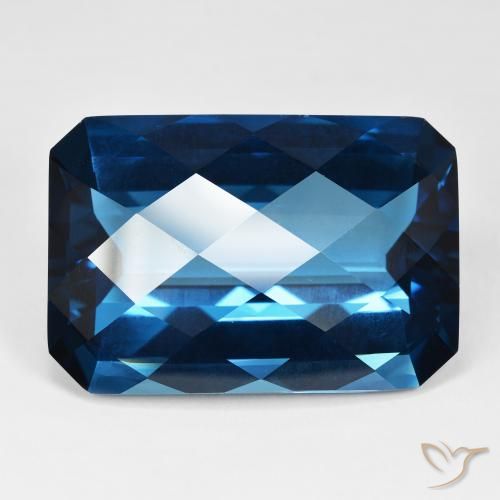125.41ct Naturale Blu London Topazio, Taglio smeraldo, VVS