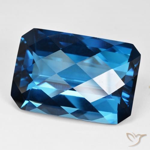 Topazio Blu London naturale da 125.41 ct, Ottagonale / Taglio smeraldo, VVS