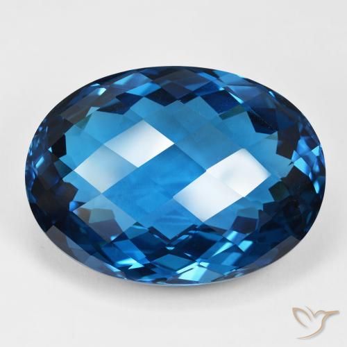107.50ct Naturale Blu London Topazio, Ovale, IF