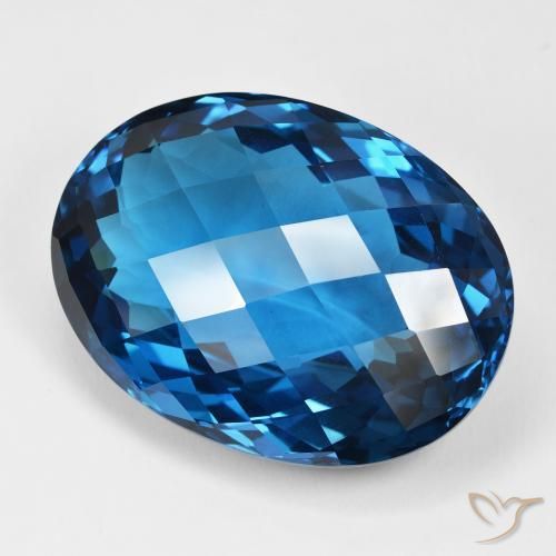 Topazio Blu London naturale da 107.50 ct, Ovale, IF