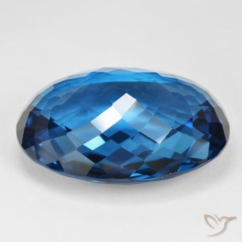 Topazio Blu London naturale da 107.50 ct, Ovale, IF