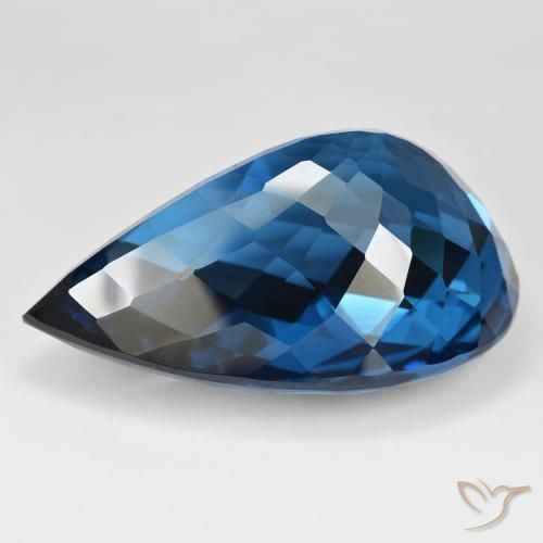 Topazio Blu London naturale da 215.16 ct, Forma a pera, VVS