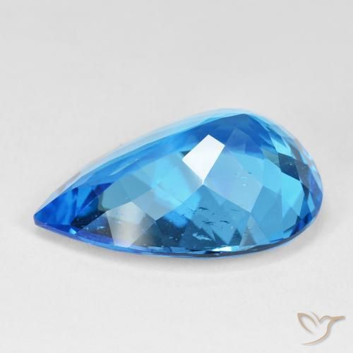 Topazio Blu Svizzero Profondo naturale da 29.39 ct, Forma a pera, VS