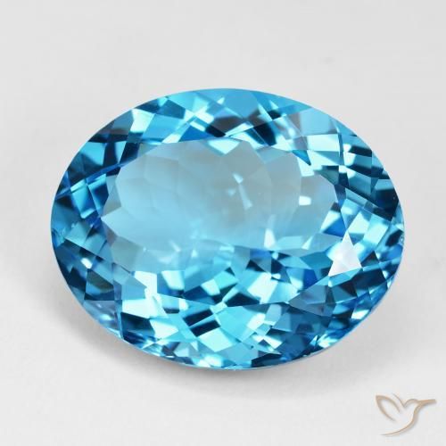 Topazio Blu svizzero naturale da 35.58 ct, Ovale, VVS