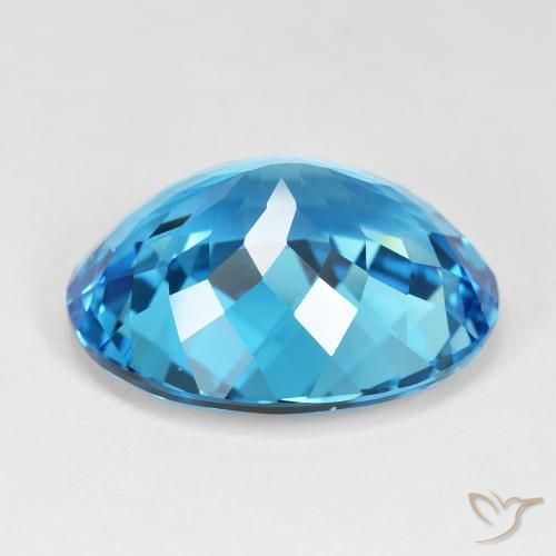 Topazio Blu svizzero naturale da 35.58 ct, Ovale, VVS