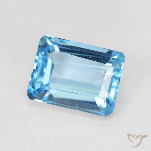Topazio Blu svizzero naturale da 2.31 ct, Ottagonale / Taglio smeraldo, VVS