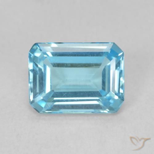 1.90ct Naturale Blu svizzero Topazio, Taglio smeraldo, VVS-VS
