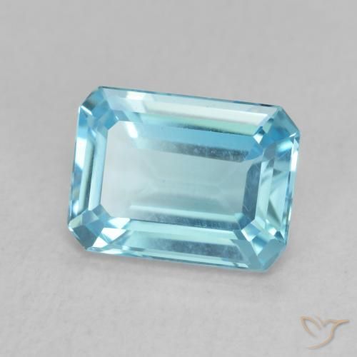 Topazio Blu svizzero naturale da 1.90 ct, Ottagonale / Taglio smeraldo, VVS-VS