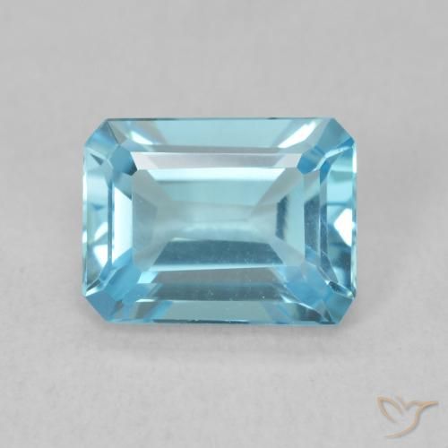 Topazio Blu svizzero naturale da 1.90 ct, Ottagonale / Taglio smeraldo, VVS