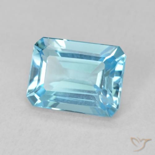 Topazio Blu svizzero naturale da 1.90 ct, Ottagonale / Taglio smeraldo, VVS