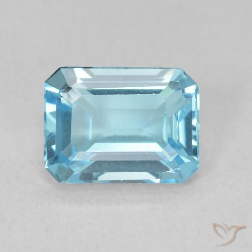 1.90ct Naturale Blu svizzero Topazio, Taglio smeraldo, VVS