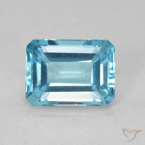 Topazio Blu svizzero naturale da 1.93 ct, Ottagonale / Taglio smeraldo, VVS