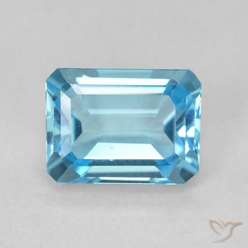 Topazio Blu svizzero naturale da 2.04 ct, Ottagonale / Taglio smeraldo, VVS