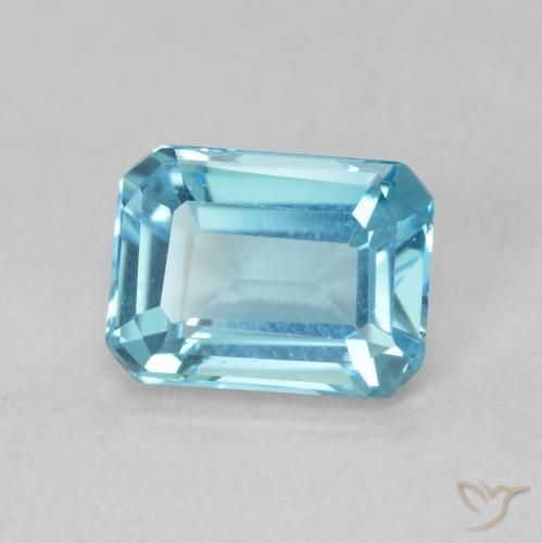 Topazio Blu svizzero naturale da 1.78 ct, Ottagonale / Taglio smeraldo, VVS