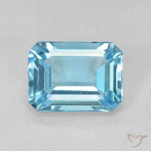 Topazio Blu svizzero naturale da 1.93 ct, Ottagonale / Taglio smeraldo, VVS-VS