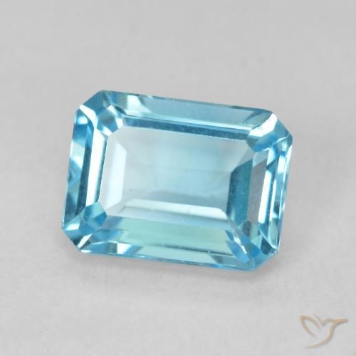 Topazio Blu svizzero naturale da 1.93 ct, Ottagonale / Taglio smeraldo, VVS-VS