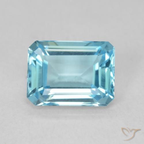 1.92ct Naturale Blu svizzero Topazio, Taglio smeraldo, VVS