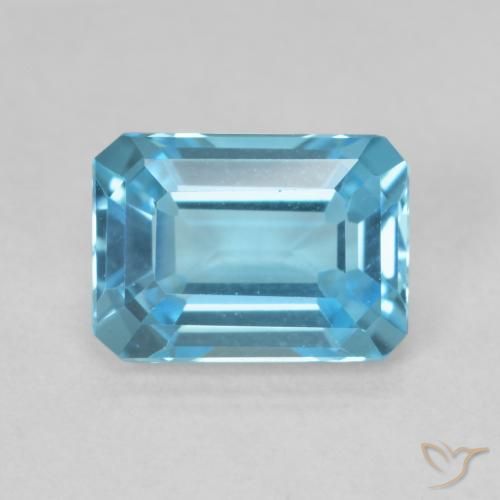 Topazio Blu svizzero naturale da 1.82 ct, Ottagonale / Taglio smeraldo, VVS