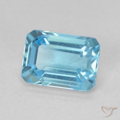 Topazio Blu svizzero naturale da 1.82 ct, Ottagonale / Taglio smeraldo, VVS