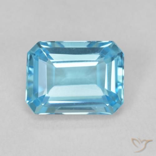 1.90ct Naturale Blu svizzero Topazio, Taglio smeraldo, VVS