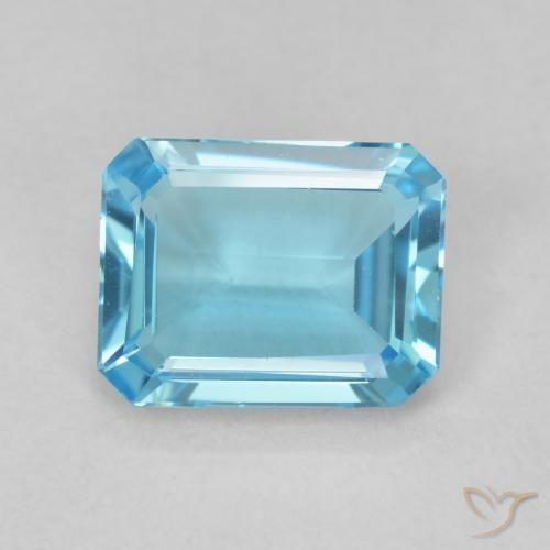 Topazio Blu svizzero naturale da 1.72 ct, Ottagonale / Taglio smeraldo, VVS