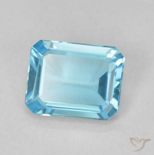 Topazio Blu svizzero naturale da 1.72 ct, Ottagonale / Taglio smeraldo, VVS