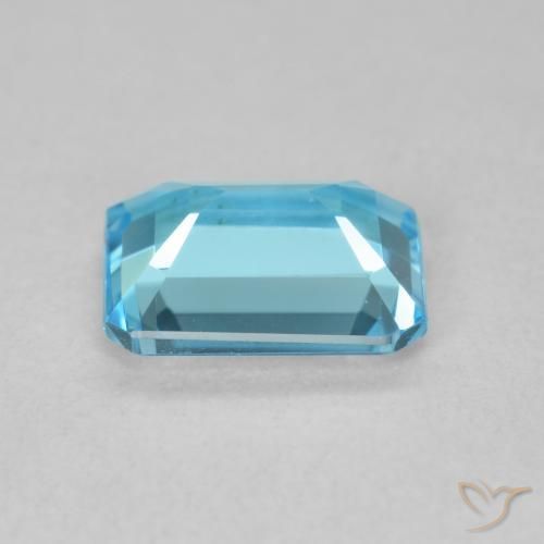Topazio Blu svizzero naturale da 1.72 ct, Ottagonale / Taglio smeraldo, VVS