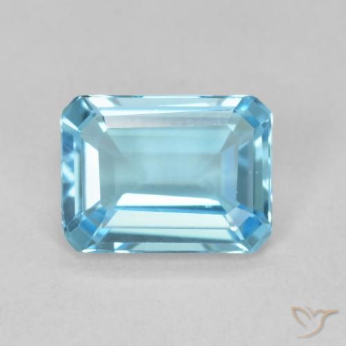 1.64ct Naturale Blu svizzero Topazio, Taglio smeraldo, VVS