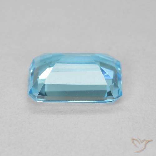 Topazio Blu svizzero naturale da 1.64 ct, Ottagonale / Taglio smeraldo, VVS