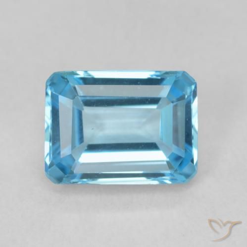 2.00ct Naturale Blu svizzero Topazio, Ottagonale / Taglio smeraldo, VVS-VS, Photo A