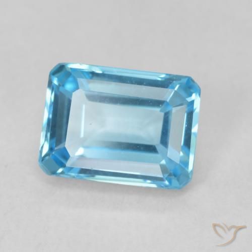 Topazio Blu svizzero naturale da 2.00 ct, Ottagonale / Taglio smeraldo, VVS-VS