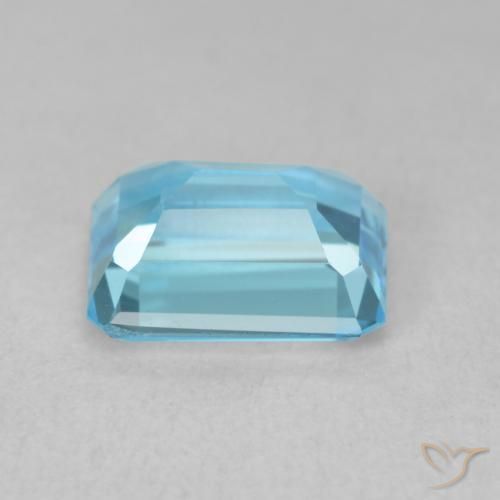 Topazio Blu svizzero naturale da 2.00 ct, Ottagonale / Taglio smeraldo, VVS-VS