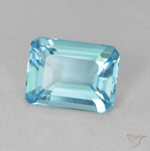 Topazio Blu svizzero naturale da 1.70 ct, Ottagonale / Taglio smeraldo, VVS-VS
