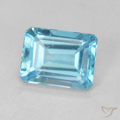 Topazio Blu svizzero naturale da 1.98 ct, Ottagonale / Taglio smeraldo, VVS-VS