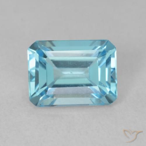1.88ct Naturale Blu svizzero Topazio, Taglio smeraldo, VVS-VS