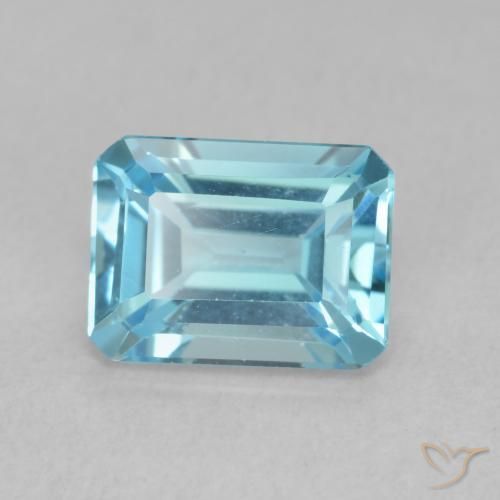 Topazio Blu svizzero naturale da 1.88 ct, Ottagonale / Taglio smeraldo, VVS-VS