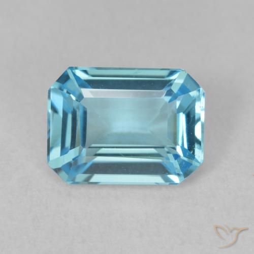 Topazio Blu svizzero naturale da 1.86 ct, Ottagonale / Taglio smeraldo, VVS-VS