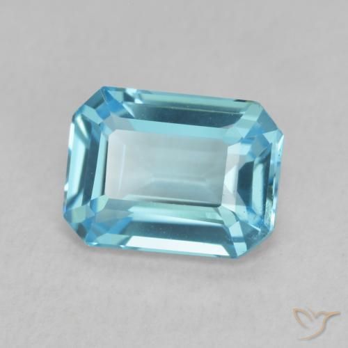 Topazio Blu svizzero naturale da 1.86 ct, Ottagonale / Taglio smeraldo, VVS-VS