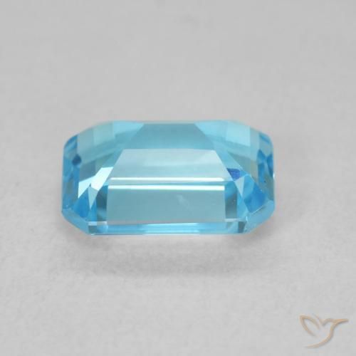 Topazio Blu svizzero naturale da 1.86 ct, Ottagonale / Taglio smeraldo, VVS-VS