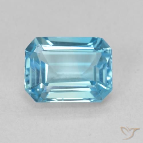 Topazio Blu svizzero naturale da 2.03 ct, Ottagonale / Taglio smeraldo, VVS