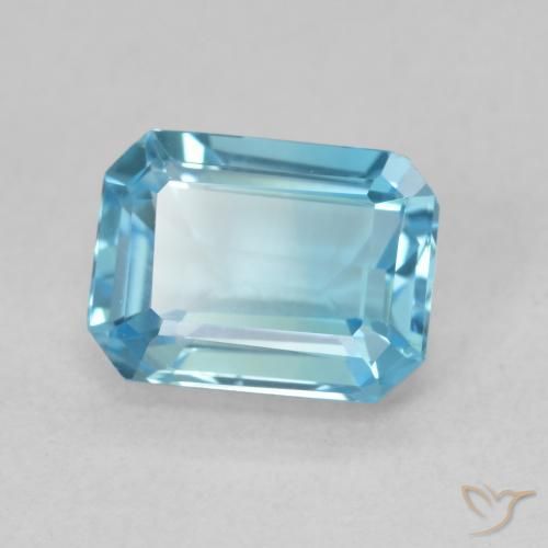 Topazio Blu svizzero naturale da 2.03 ct, Ottagonale / Taglio smeraldo, VVS