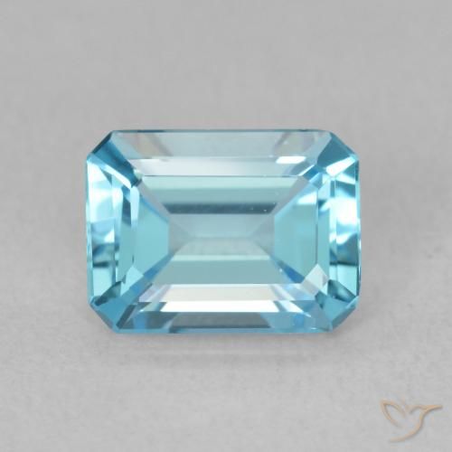 Topazio Blu svizzero naturale da 1.74 ct, Ottagonale / Taglio smeraldo, VVS