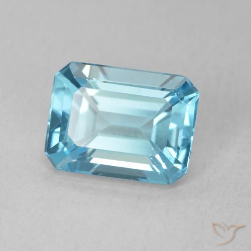 Topazio Blu svizzero naturale da 1.74 ct, Ottagonale / Taglio smeraldo, VVS