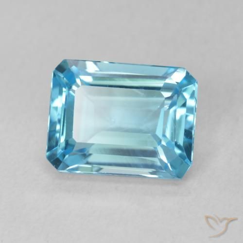Topazio Blu svizzero naturale da 2.04 ct, Ottagonale / Taglio smeraldo, VS